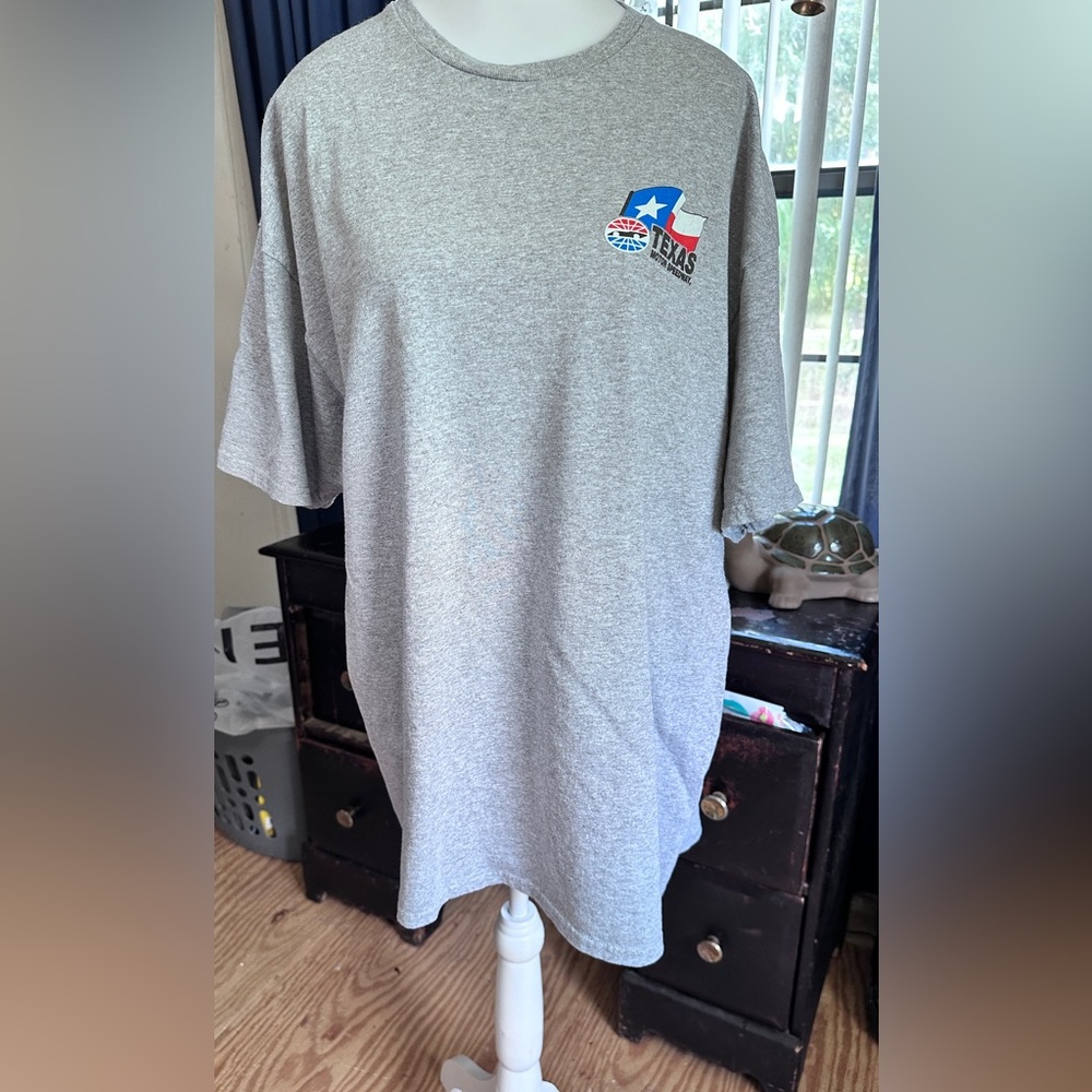 Men's Lt Gray Texas Motor Speedway T-Shirt with Back Graphic, 2XL